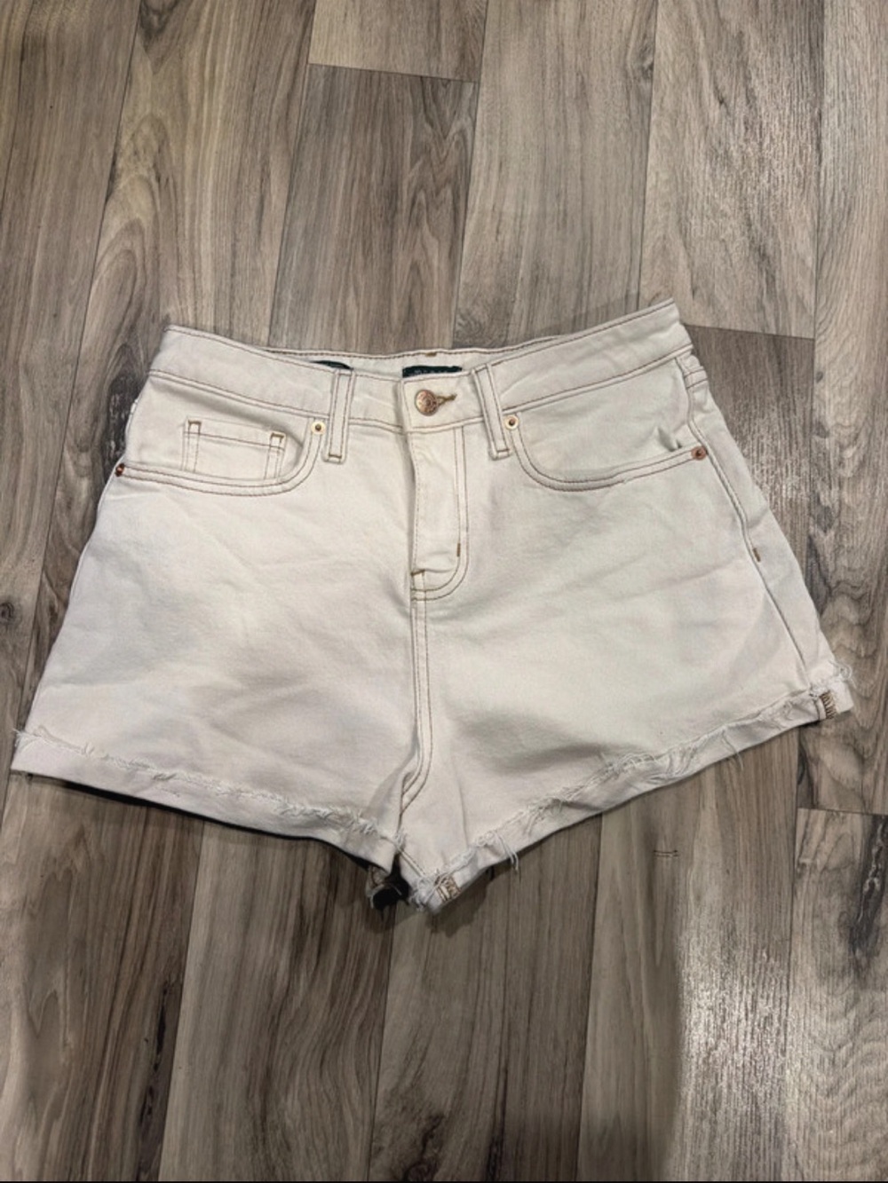 wild fable Cream High-Rise Denim Shorts